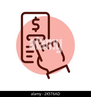 Choice of tariff plan line icon. Online promotion Stock Vector
