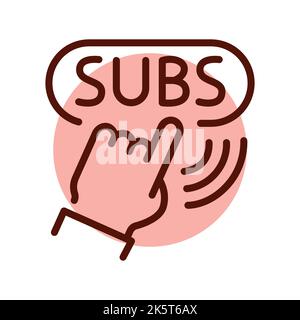 Subscribe button line icon. Online promotion Stock Vector
