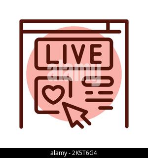 Like video line icon. Online promotion Stock Vector