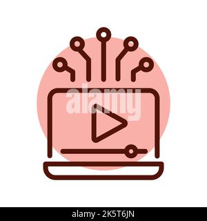 Streaming service line icon. Online promotion Stock Vector