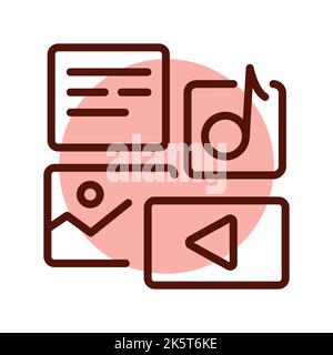 Streaming content line icon. Online promotion Stock Vector