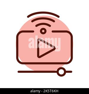 Subscribe movie line icon. Online promotion Stock Vector