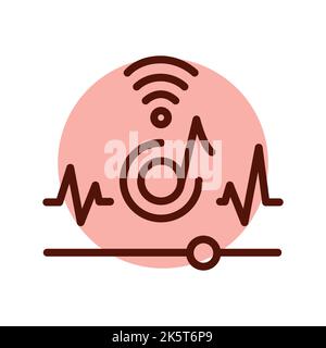 Subscribe music line icon. Online promotion Stock Vector