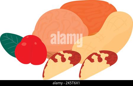 Nut food icon isometric vector. Cashew, barbados cherry. Organic nutrition, protein food Stock Vector