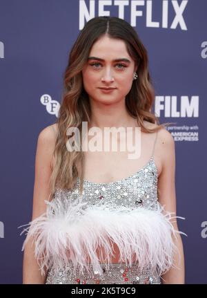 Raffey Cassidy attends the 'White Noise' UK premiere at The Royal Festival Hall in London, England. Stock Photo
