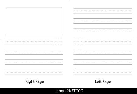 Primary notebook pages, Paper grid background vector eps10. Stock Vector