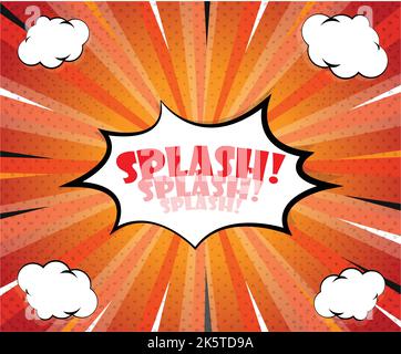 Comic speech bubble with sunburst text BANG!. Vector bright dynamic cartoon illustration in retro pop art style isolated on red gradient background. Stock Vector