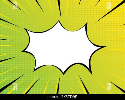 Green Pop art Background with bubble text, comic style. Retro style. vector graphic illustration Stock Vector