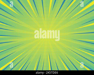 Green Pop art Background, comic style. Retro style. vector graphic illustration Stock Vector