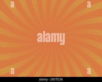 Orange Spiral Pop art Background, comic style. Retro style. vector graphic illustration Stock Vector