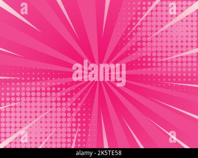Pink Pop art Background, comic style. Retro style. vector graphic illustration Stock Vector