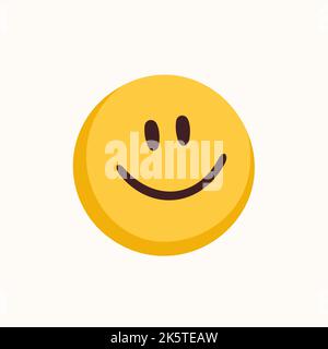 Smile sticker for a social media, making a blog or vlog vector flat illustration. Set of cartoon icons for making internet content Stock Vector
