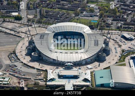 City of Manchester Stadium, home of Manchester City Football Club, Manchester, 2021. Stock Photo