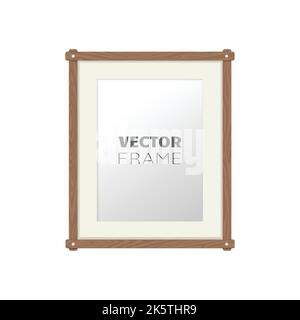 Phote wooden frame Stock Vector