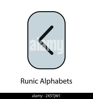 Runic Alphabets. Complete collection of Rune alphabet, futhark. Writing ancient Germans. Vector Mystical symbols.  Esoteric, occult, magic illustratio Stock Vector