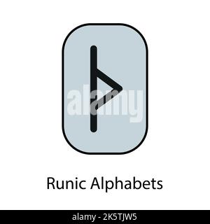 Runic Alphabets. Complete collection of Rune alphabet, futhark. Writing ancient Germans. Vector Mystical symbols.  Esoteric, occult, magic illustratio Stock Vector