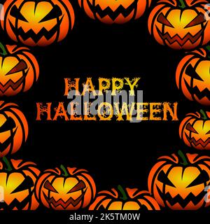 Vector Halloween poster card. Halloween party invite flyer. Vector illustration Stock Vector