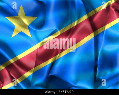 Republic of the Congo flag - realistic waving fabric flag Stock Photo ...