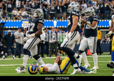 Osa Odighizuwa of the Dallas Cowboys celebrates after a game