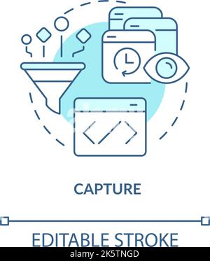 Capturing customer data turquoise concept icon Stock Vector