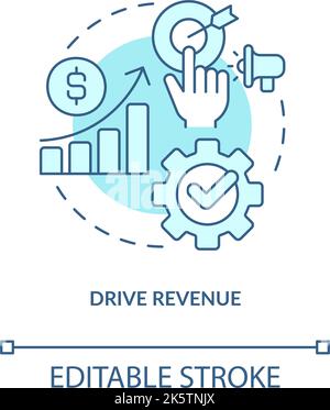 Drive revenue turquoise concept icon Stock Vector