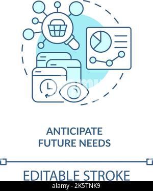 Predicting future customers needs turquoise concept icon Stock Vector