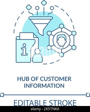 Hub of customer information turquoise concept icon Stock Vector