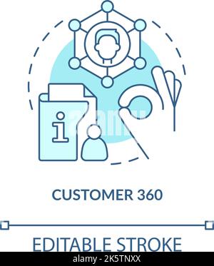 Master customer record turquoise concept icon Stock Vector