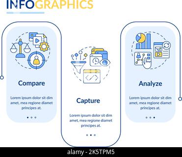 Marketing analytics rectangle infographic template Stock Vector