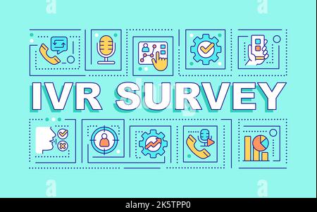 IVR survey word concepts blue banner Stock Vector