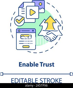 Enable trust concept icon Stock Vector