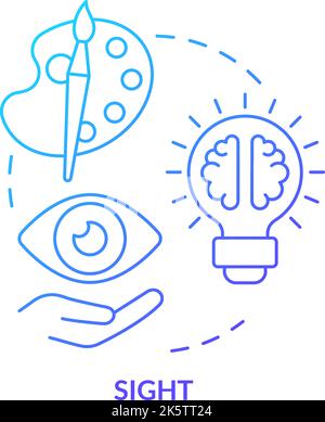 Sight blue gradient concept icon Stock Vector