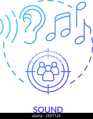 Sound blue gradient concept icon Stock Vector