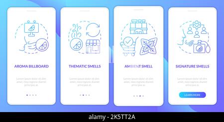 Scent advertising types blue onboarding mobile app screen Stock Vector ...