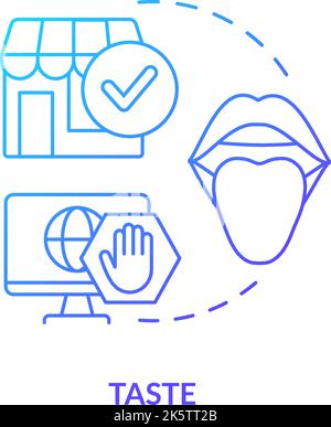 Taste blue gradient concept icon Stock Vector