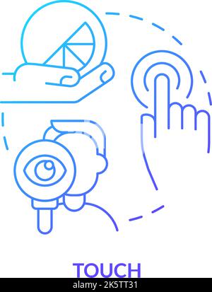 Touch blue gradient concept icon Stock Vector