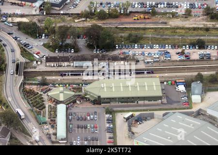 Inverurie Garden Centre and Inverurie Station Stock Photo