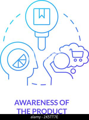 Awareness of product blue gradient concept icon Stock Vector