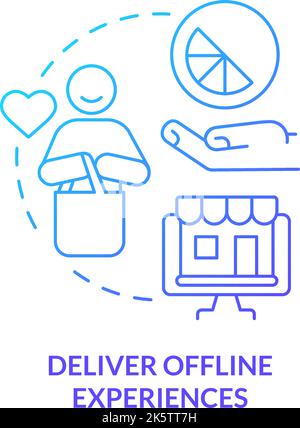 Deliver offline experiences blue gradient concept icon Stock Vector