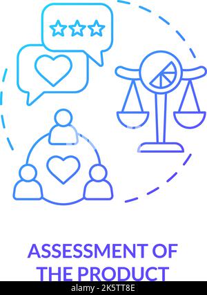 Assessment of product blue gradient concept icon Stock Vector