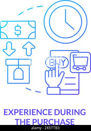 Experience during purchase blue gradient concept icon Stock Vector