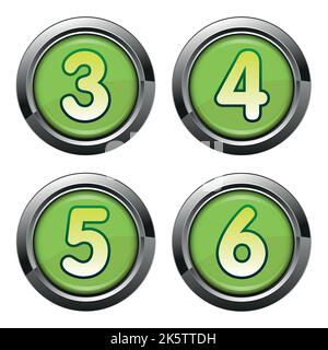 Alphabet signs in chrome buttons Stock Vector