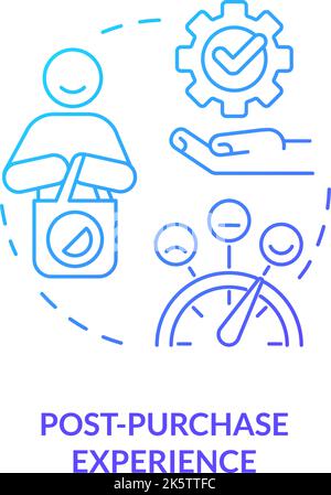 Post-purchase experience blue gradient concept icon Stock Vector
