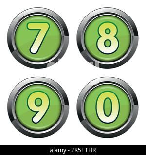 Alphabet signs in chrome buttons Stock Vector