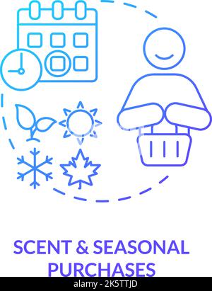 Scent and seasonal purchases blue gradient concept icon Stock Vector