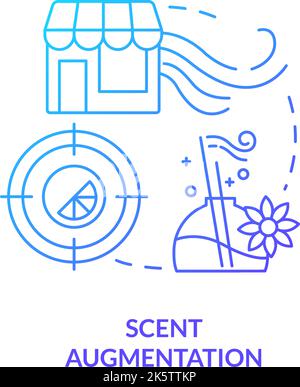 Scent augmentation blue gradient concept icon Stock Vector
