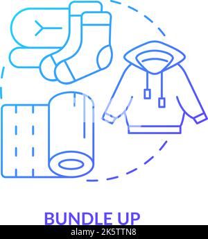 Bundle up blue gradient concept icon Stock Vector