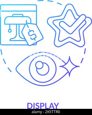 Display blue gradient concept icon Stock Vector