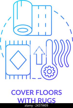 Cover floors with rugs blue gradient concept icon Stock Vector