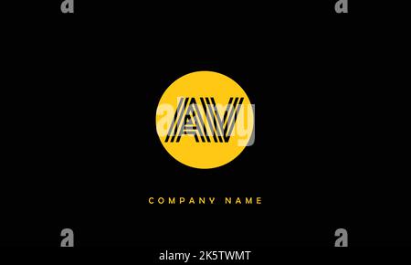 AV, VA Abstract Letters Logo Monogram Stock Vector